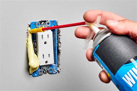 electrical box spray foam|foam gaskets for electrical outlets.